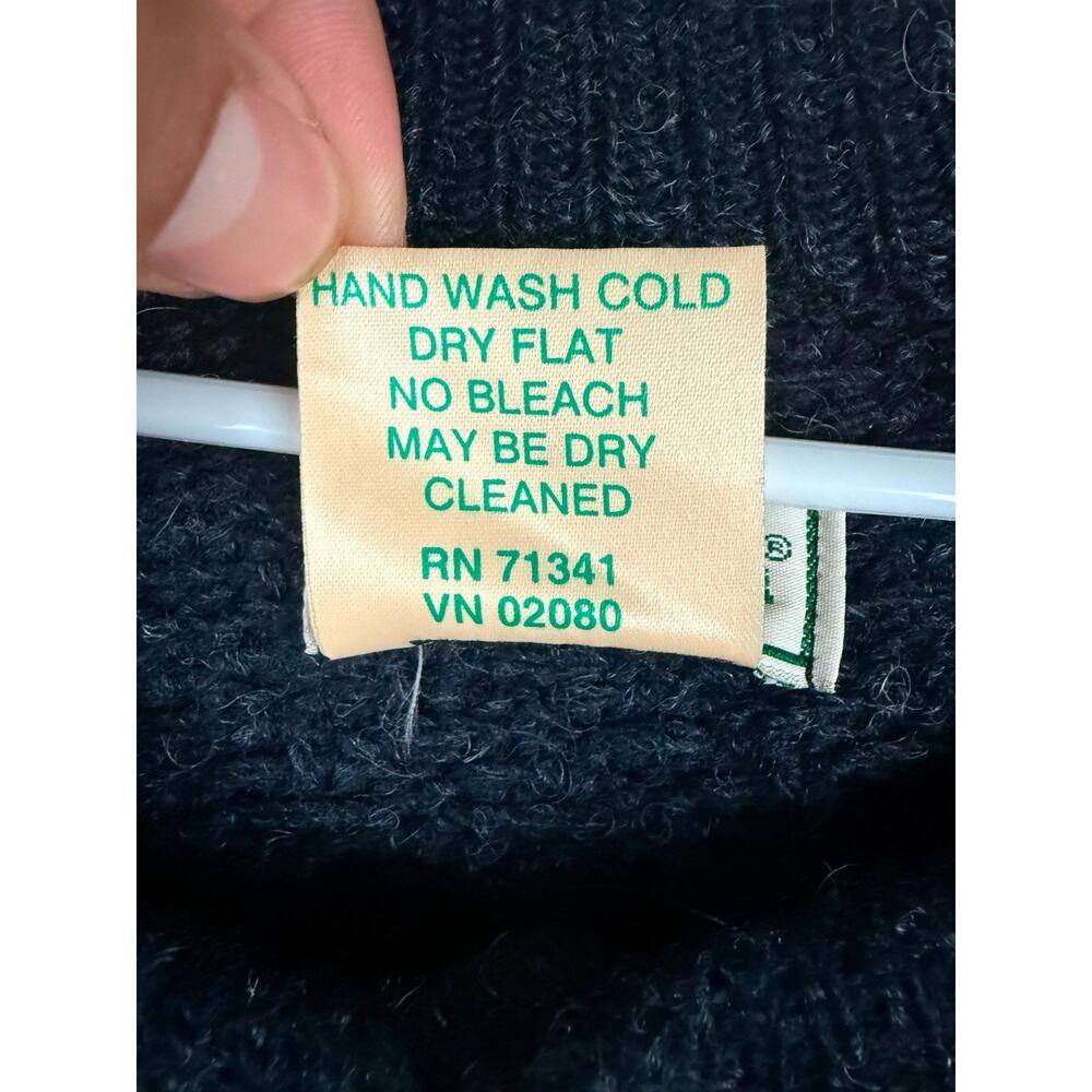 Vintage L.L.Bean Norway Wool Birdseye Henley Sweater Men's Large Made Norway - Picture 4 of 6